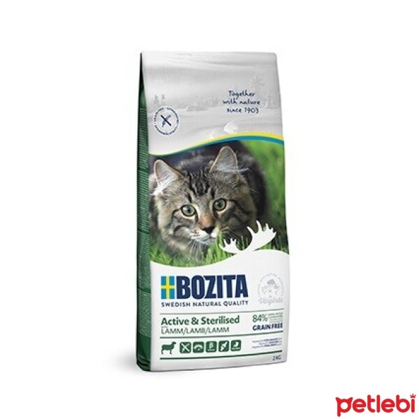 Bozita Active Hareketli Kediler için Tahılsız Kuzulu Kısırlaştırılmış Kedi Maması 2kg