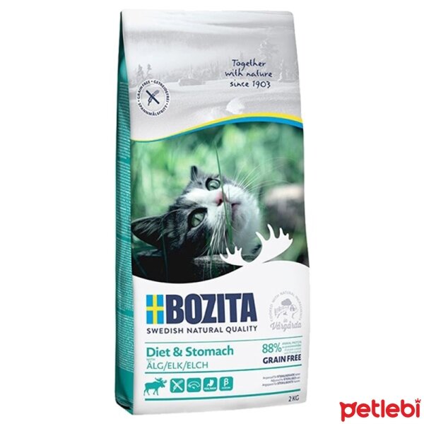 Bozita Diet&Stomach Hassas Mideli Kediler için Tahılsız Geyikli Kısırlaştırılmış Kedi Maması 2kg