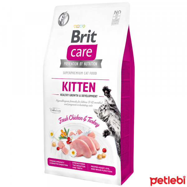 Brit Care Hypo-Allergenic Sağlıklı Büyüme için Tavuklu ve Hindili Tahılsız Yavru Kedi Maması 7kg