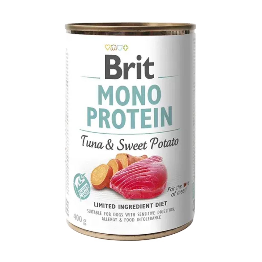 Brit Care Mono Protein Ton Balıklı ve Tatlı Patatesli Yetişkin Köpek Konservesi 400gr