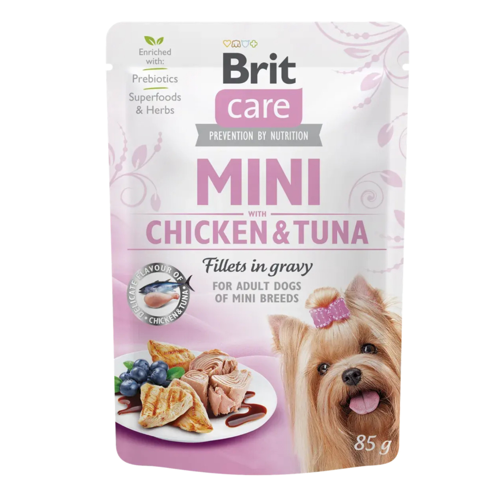 Brit Care Mini Tavuklu ve Ton Balıklı Soslu Küçük Irk Yetişkin Köpek Yaş Maması 85gr