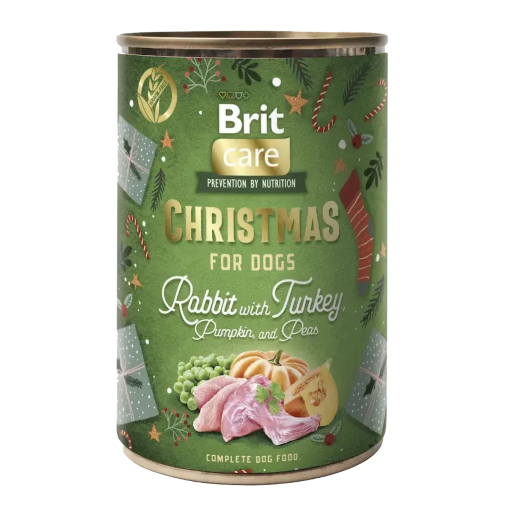 Brit Care Christmas Mono Protein Tavşan ve Hindi Etli Yetişkin Köpek Konservesi 400gr