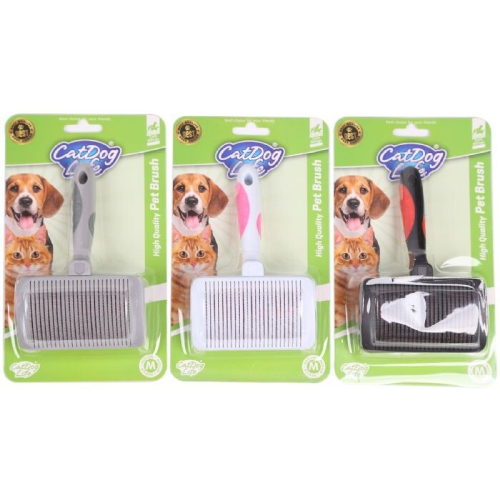 CatDoglife Kedi Ve Köpekler İçin İnce Telli Basmalı Fırça (M)