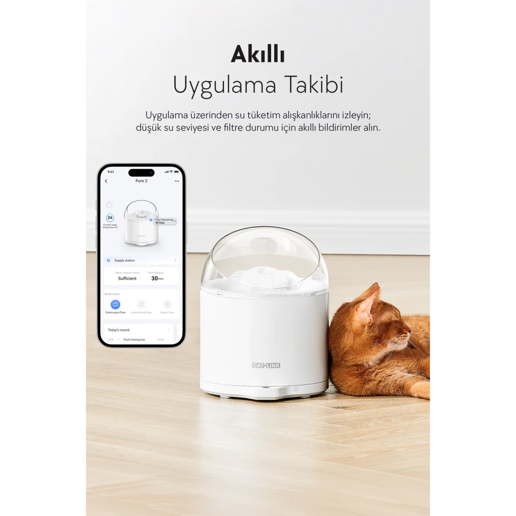 CATLINK Pure 2 UV Otomatik Kedi Su Kabı 2,6lt