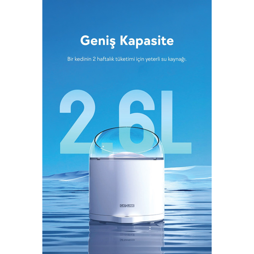 CATLINK Pure 2 UV Otomatik Kedi Su Kabı 2,6lt