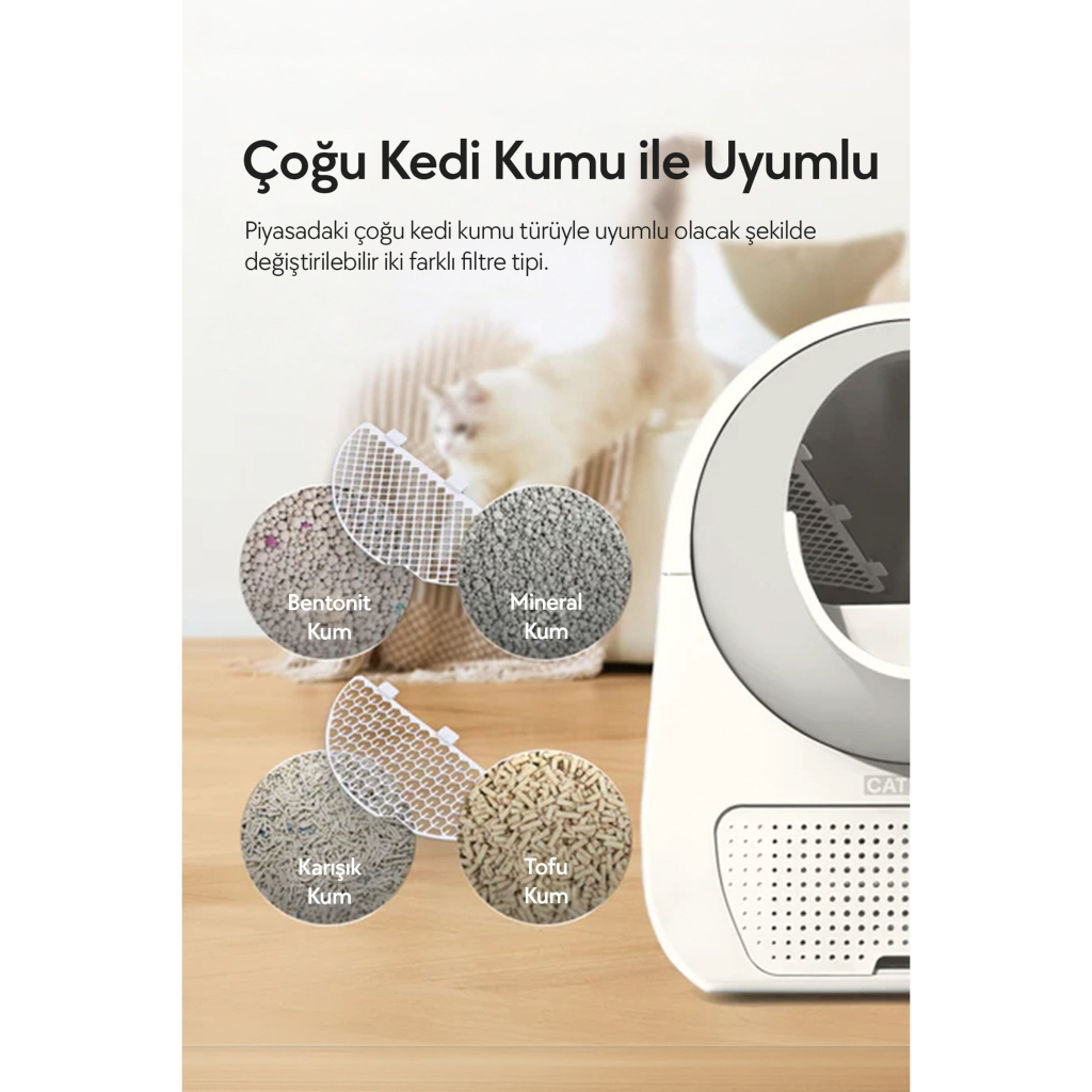 CATLINK Scooper Pro-X Luxury Yapay Zeka Destekli Otomatik Kedi Tuvaleti 65lt