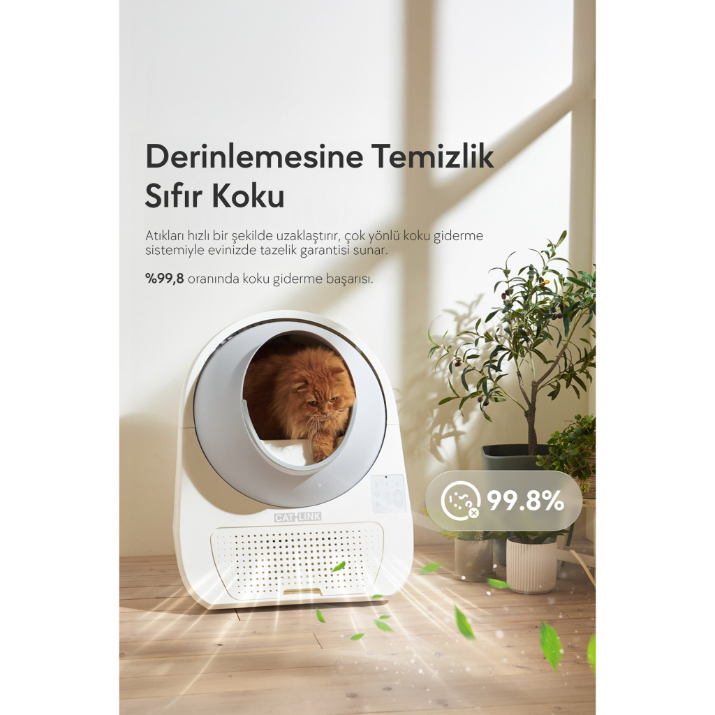 CATLINK Scooper Pro-X Luxury Yapay Zeka Destekli Otomatik Kedi Tuvaleti 65lt