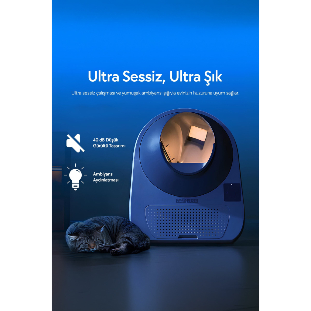 CATLINK Scooper Pro-X Luxury Yapay Zeka Destekli Otomatik Kedi Tuvaleti 65lt