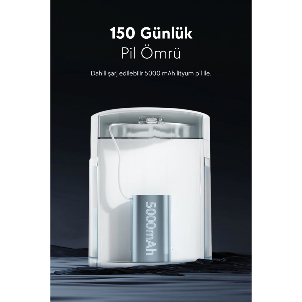 CATLINK Pure 3 Yapay Zeka Destekli Kedi ve Küçük Irk Köpekler için Kablosuz Otomatik Su Kabı 2,3lt