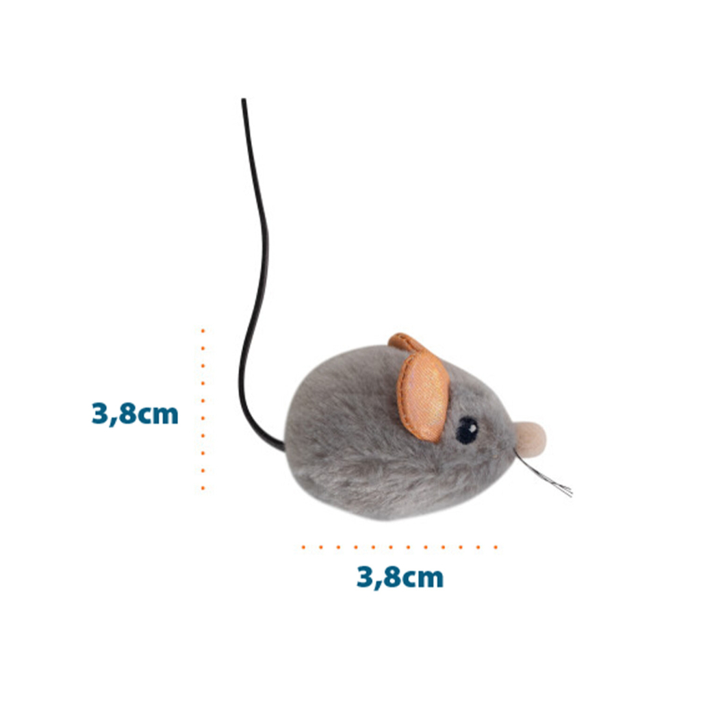 CATSGATES Squeak Squeak Catnipli Sesli Fare Kedi Oyuncağı 3,8x3,8cm (Gri)