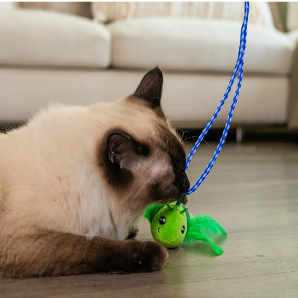CATSTAGES Tail Teaser Ground Prey Catnipli Kedi Oltası 44,5cm (Yeşil)