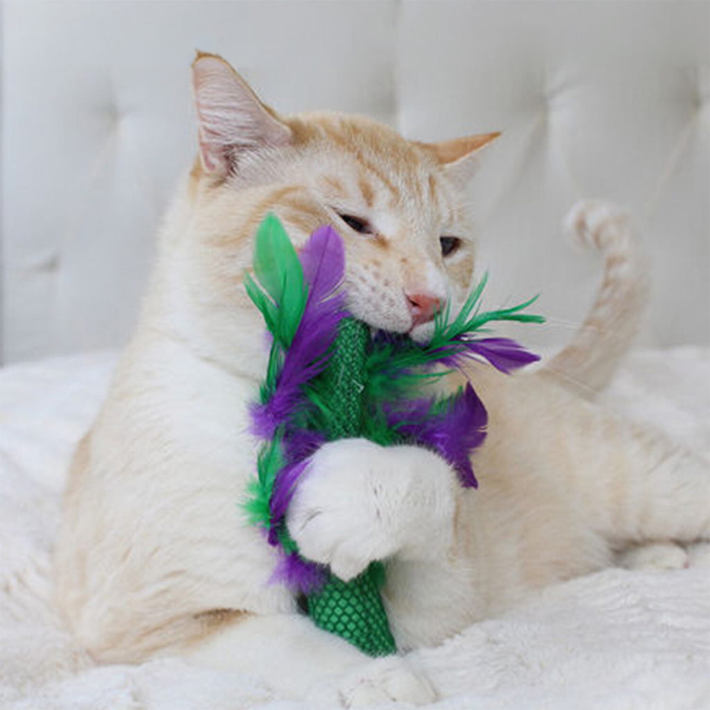 CATSTAGES Krazy Kale Catnipli Peluş Kedi Oyuncağı 15,2x5,1cm (Yeşil)