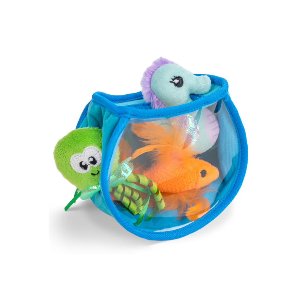 CATSTAGES Hide & Seek Fish Bowl Catnipli Kedi Zeka Oyuncağı 10,2x15,2cm (Mavi)