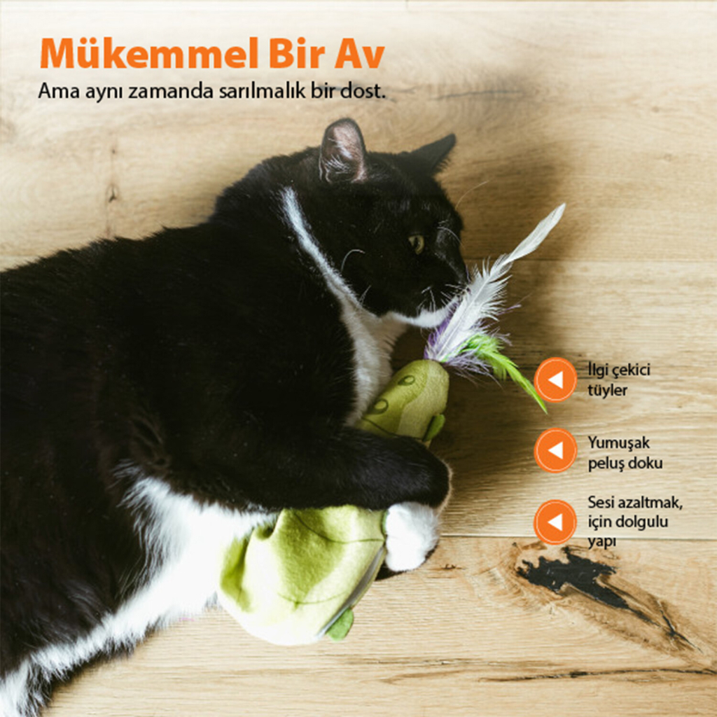 CATSTAGES Wiggle Worm Pilli Hareketli Solucan Kedi Oyuncağı 14,7x21,6cm (Yeşil)