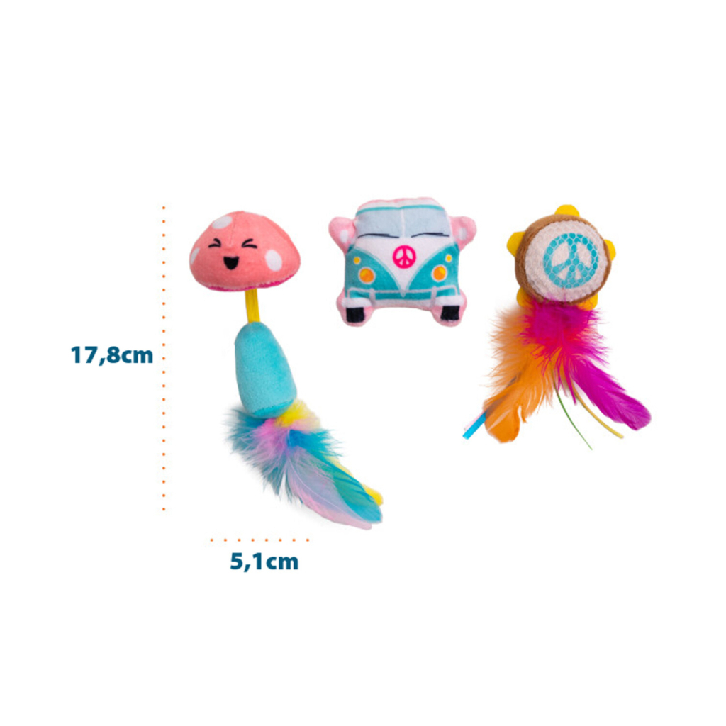 CATSTAGES Festival Catnipli Peluş Kedi Oyuncağı Seti (3'lü)