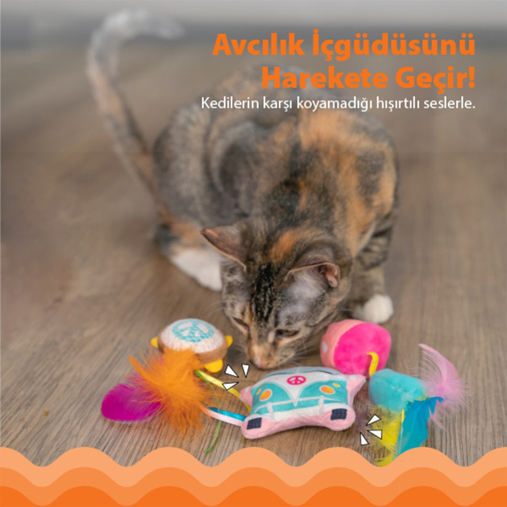 CATSTAGES Festival Catnipli Peluş Kedi Oyuncağı Seti (3'lü)