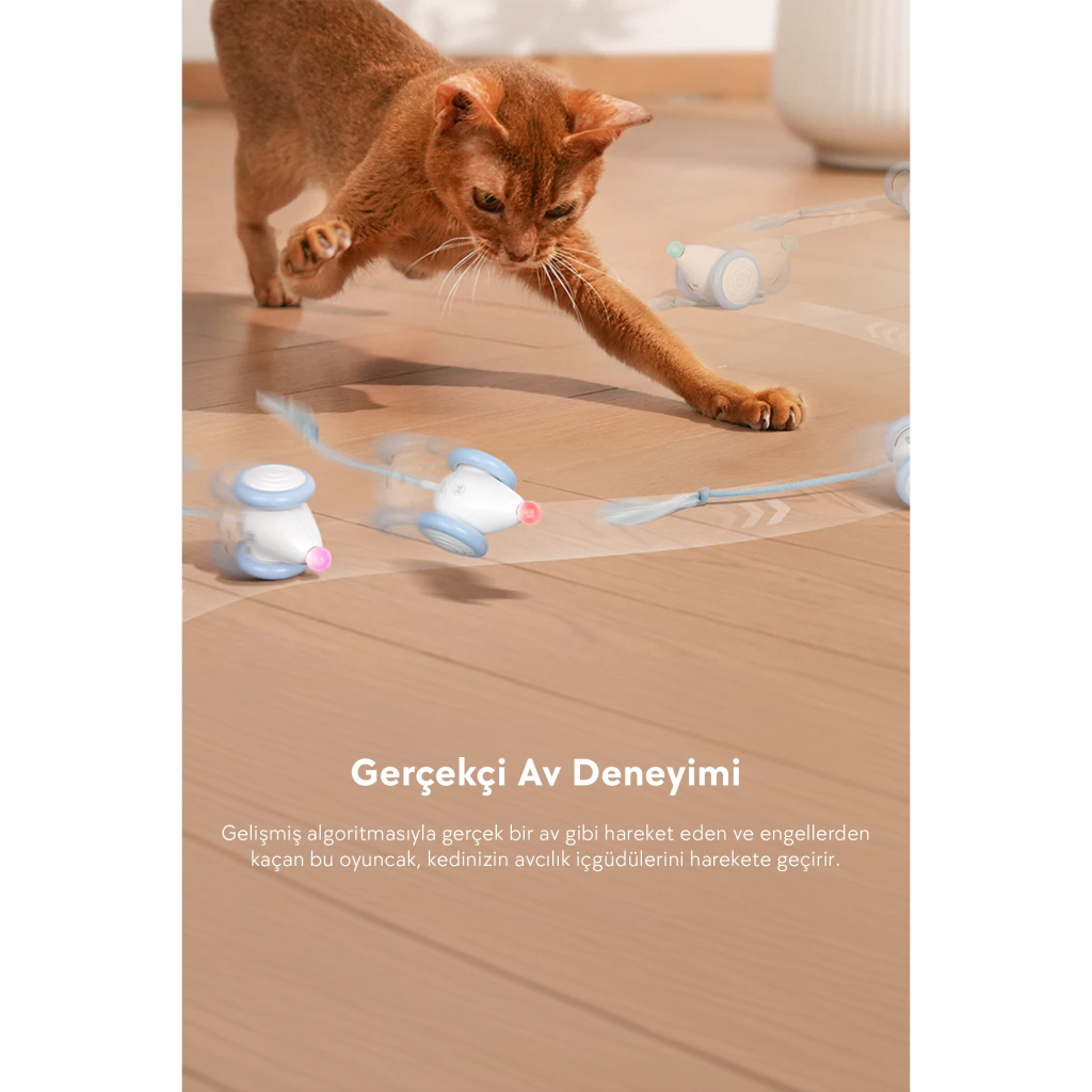 Cheerble İnteraktif Kuyruklu Fare Kedi Oyuncağı 7x5x5,8cm