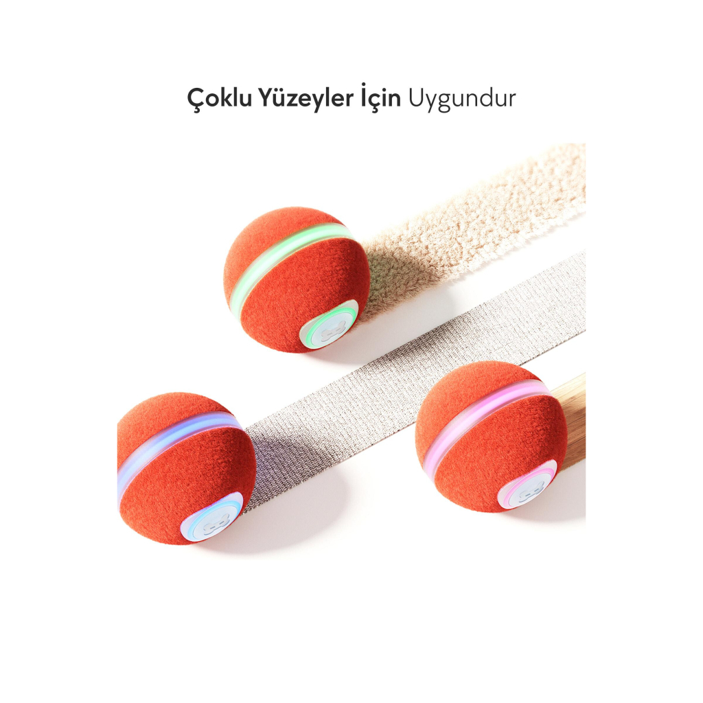 Cheerble Wicked Ball İnteraktif Şarjlı Top Kedi Oyuncağı (Kırmızı)