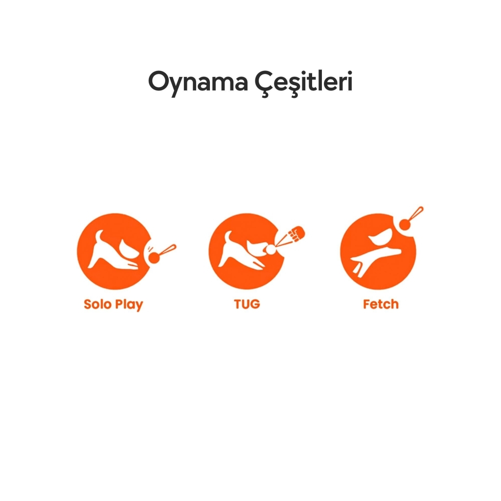 Cheerble İnteraktif İpli Top Köpek Oyuncağı 7cm (Turuncu)