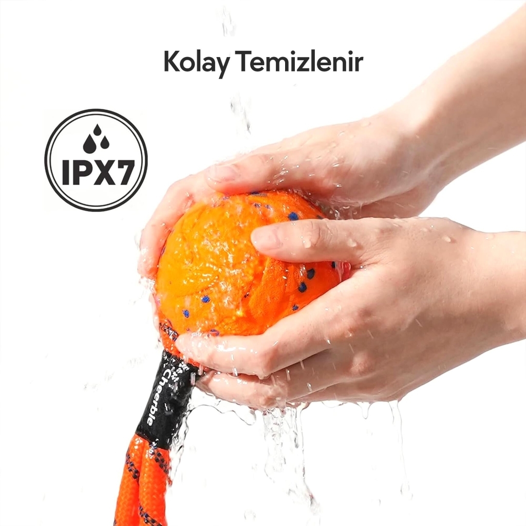 Cheerble İnteraktif İpli Top Köpek Oyuncağı 7cm (Turuncu)