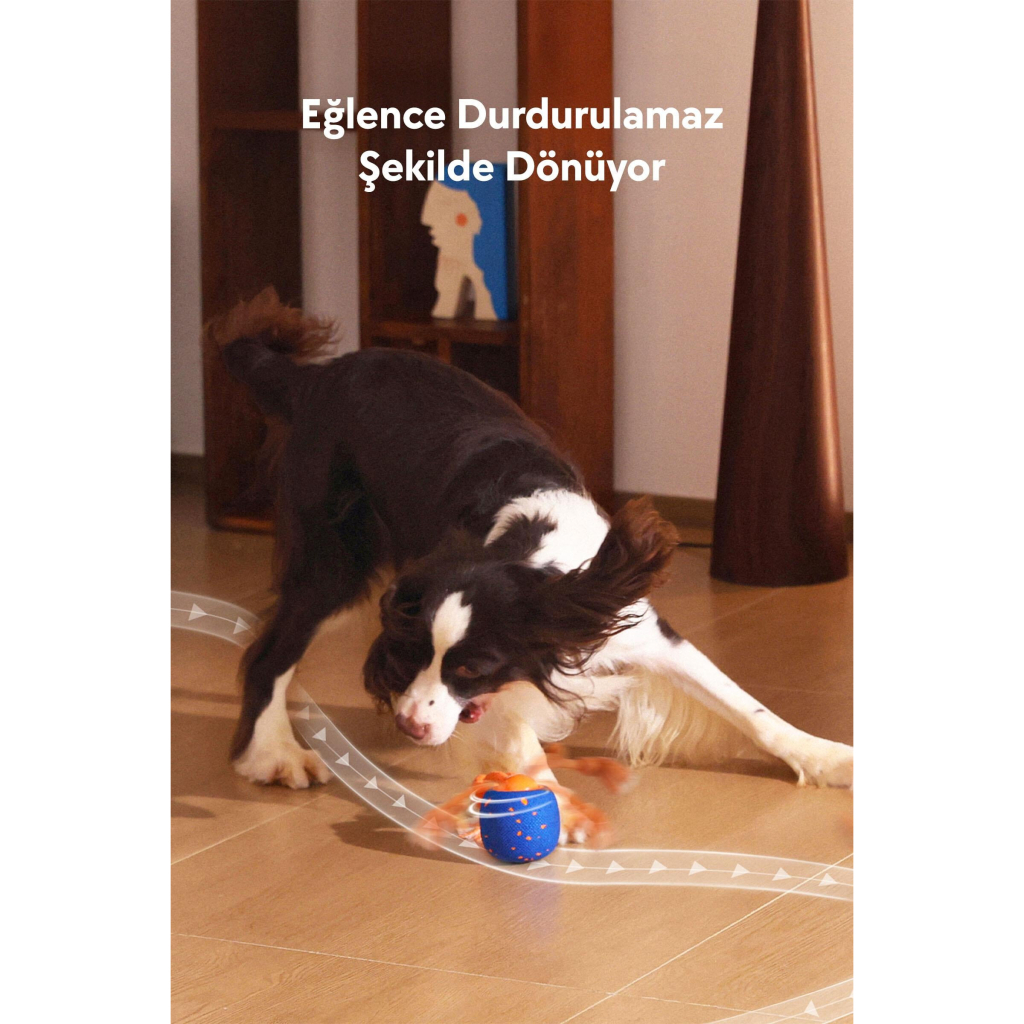 Cheerble Wicked Ball Rolly Şarjlı İnteraktif Top Köpek Oyuncağı (Mavi)