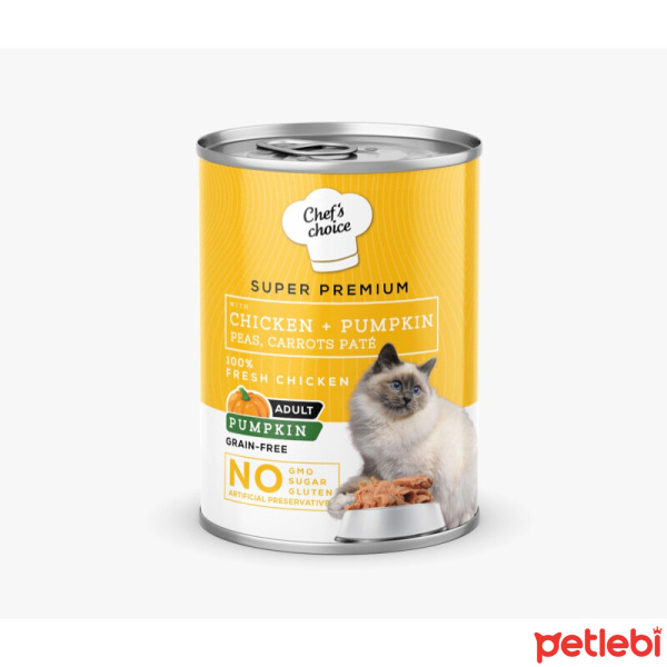 Chef's Choice Tavuklu ve Bal Kabaklı Tahılsız Ezme Yetişkin Kedi Konservesi 400gr