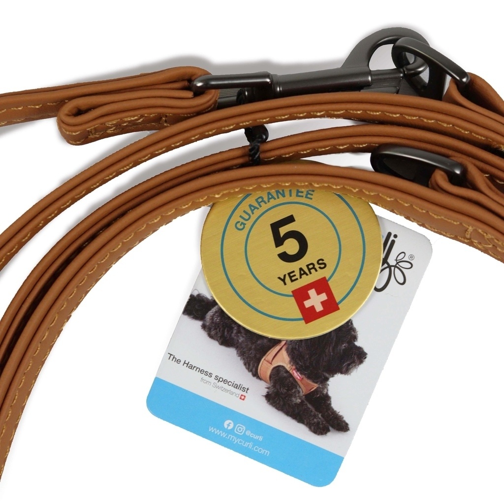 Curli Apple Leather Köpek Gezdirme Kayışı 160cm (Kahverengi) [L]