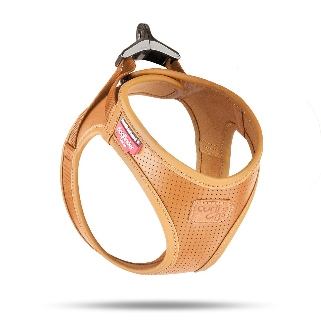 Curli Apple Leather Harness Köpek Göğüs Tasması 33,9x38,2cm (XS) (Kahverengi)
