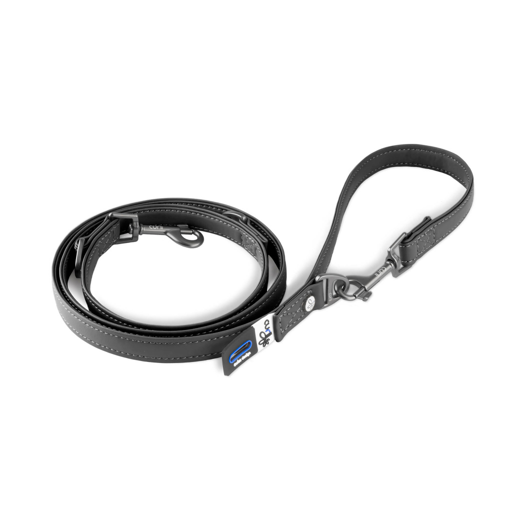 Curli Apple Leather Köpek Gezdirme Kayışı 160cm (Siyah) [S]