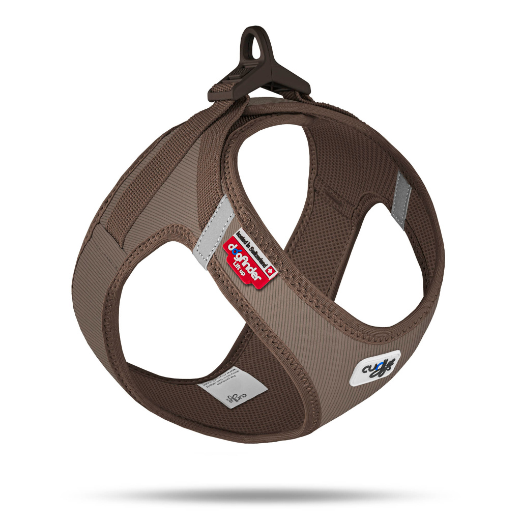 Curli Vest Harness Cord Köpek Tasması 38,3x43,3cm (Kahverengi) [S]