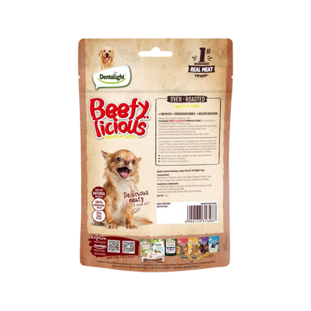Dentalight Beffy Licious Kurutulmuş Sığırlı Fileto Köpek Ödül Maması 70gr