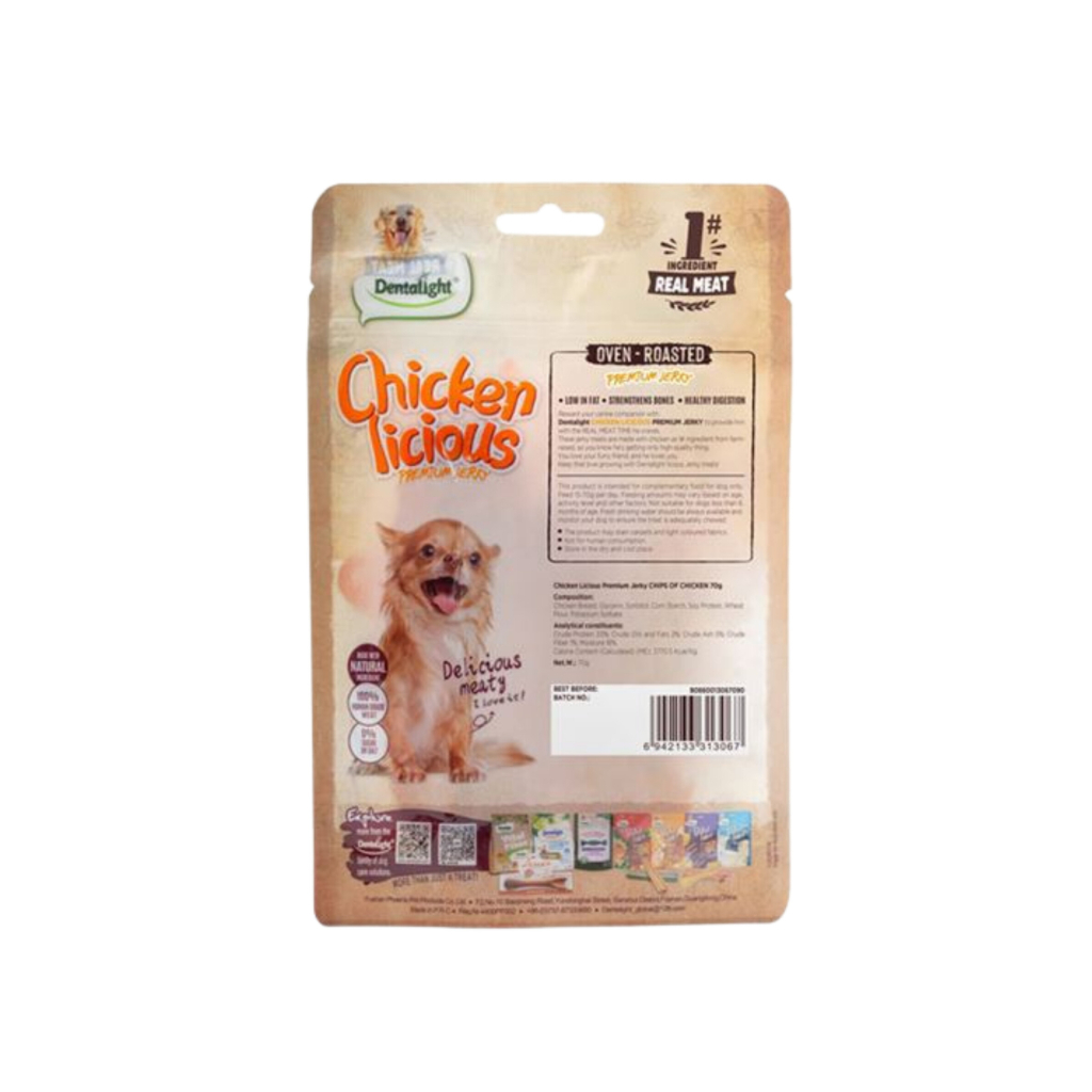 Dentalight Chicken Licious Kurutulmuş Tavuklu Köpek Ödül Maması 70gr