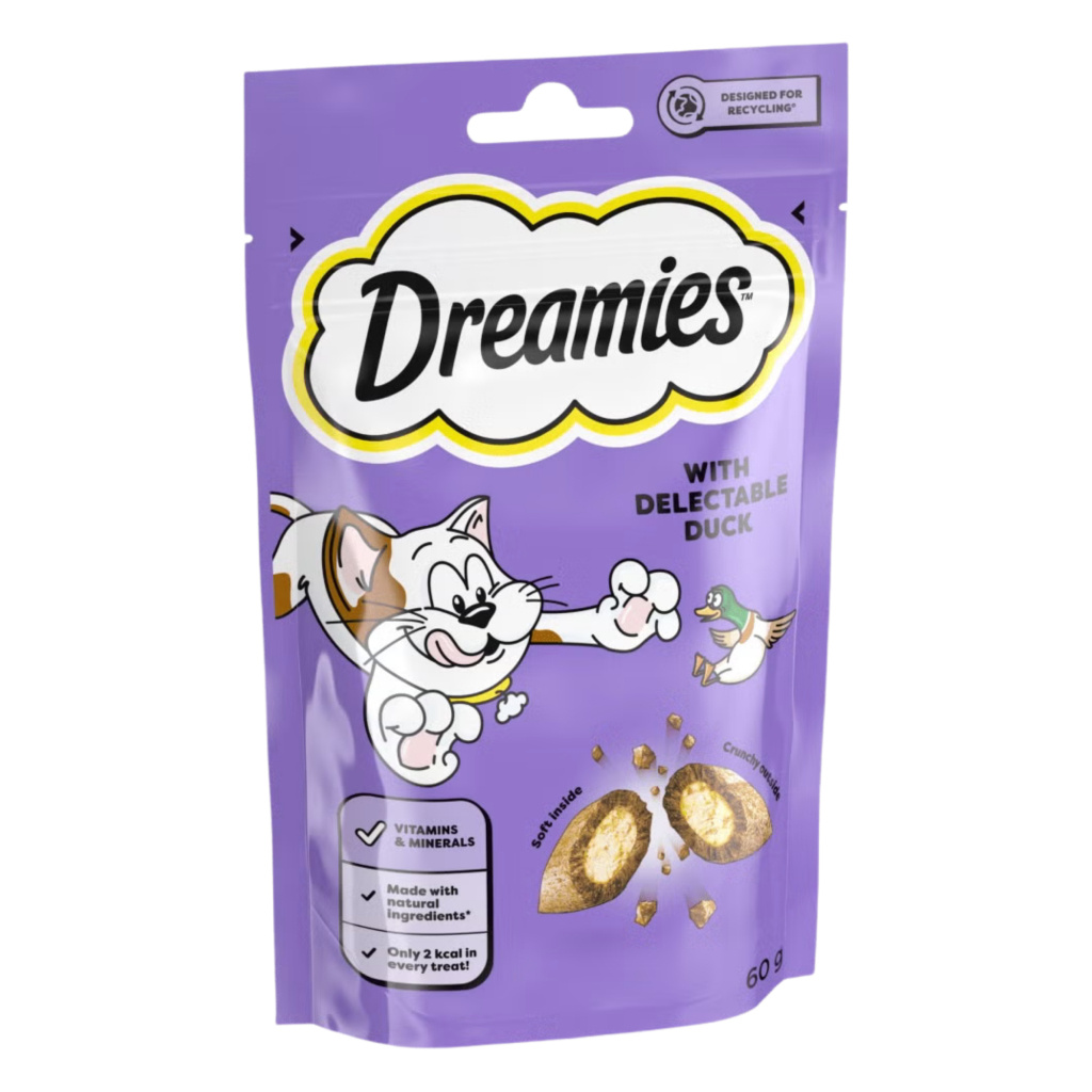 Dreamies İç Dolgulu Ördekli Kedi Ödül Bisküvisi 60gr