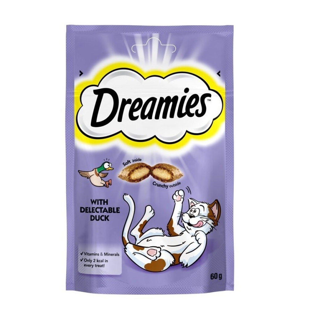 Dreamies İç Dolgulu Ördekli Kedi Ödül Bisküvisi 60gr (4 Al 3 Öde)