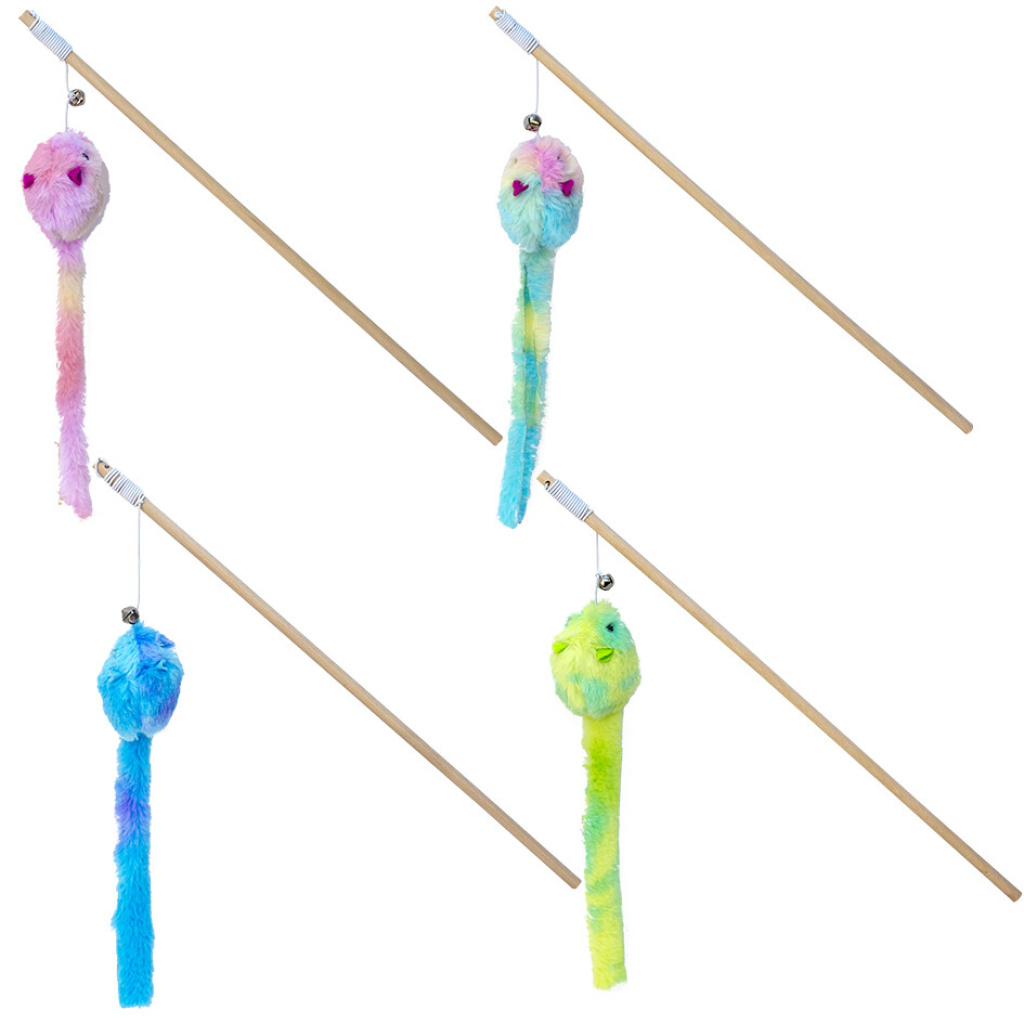 Eastland Ahşap Saplı Peluş Fareli Kedi Oltası 40cm