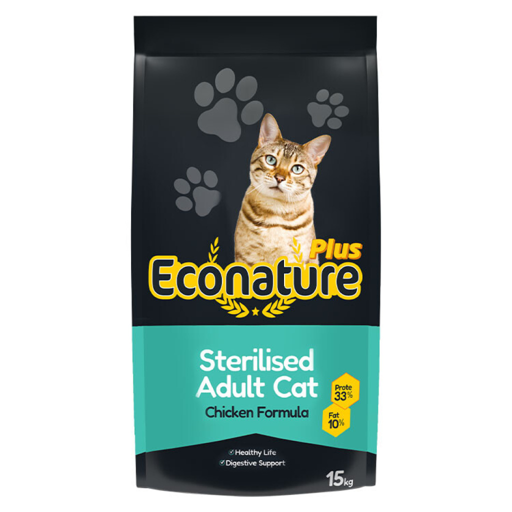 Econature Plus Tavuklu Kısırlaştırılmış Kedi Maması 15kg