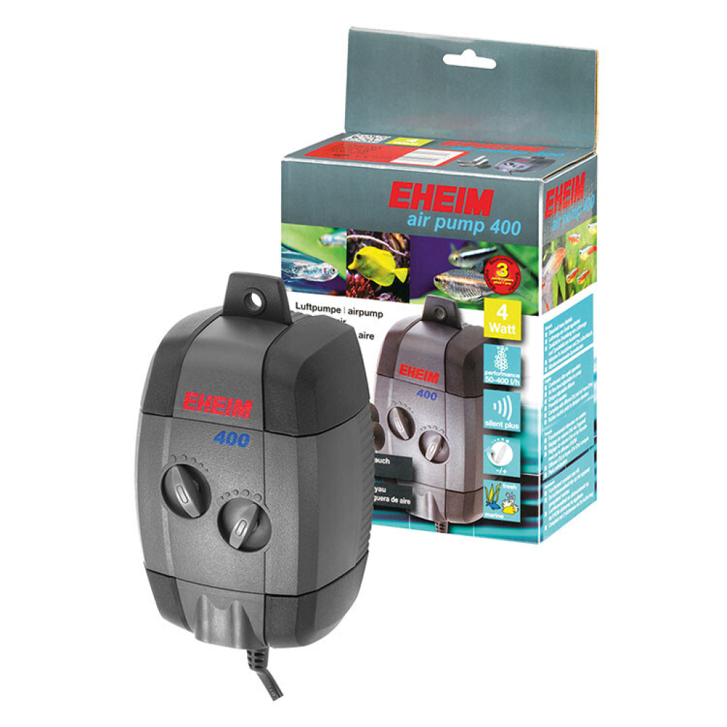EHEIM Air Pump 400 Sessiz Çift Çıkışlı Akvaryum Hava Motoru 400L/S (Siyah)