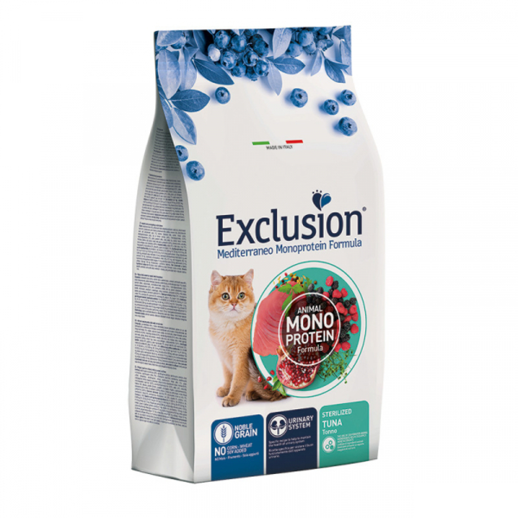 Exclusion Monoprotein Ton Balıklı ve Narlı Düşük Tahıllı Kısırlaştırılmış Kedi Maması 12kg