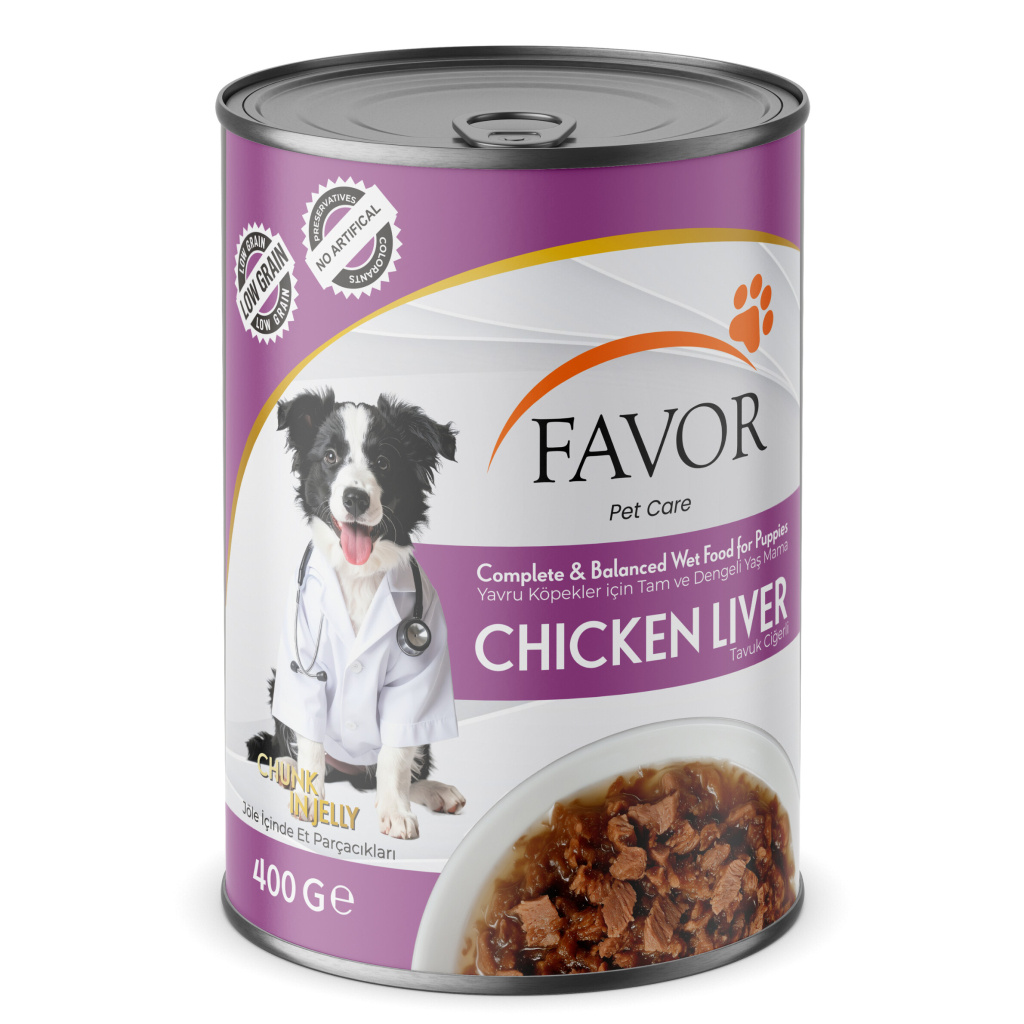 Favor Tavuk Ciğerli Yavru Köpek Konservesi 400gr