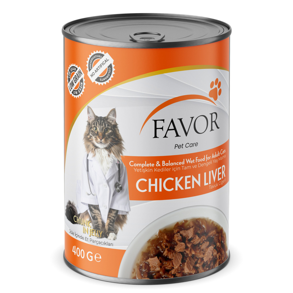 Favor Tavuk Ciğerli Yetişkin Kedi Konservesi 400gr