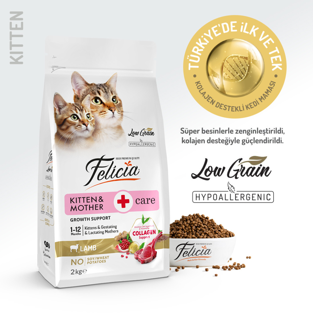 Felicia Hipoalerjenik Kuzu Etli Düşük Tahıllı Yavru Kedi Maması 2kg