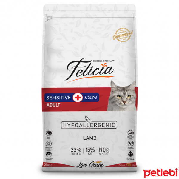 Felicia HypoAllergenic Kuzu Etli Düşük Tahıllı Yetişkin Kedi Maması 12kg