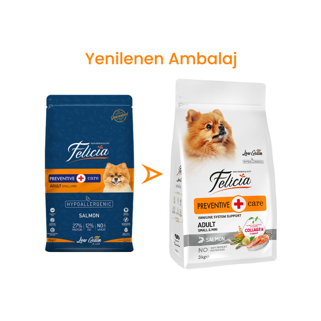 Felicia Hipoalerjenik Somonlu Küçük Irk Düşük Tahıllı Yetişkin Köpek Maması 3kg