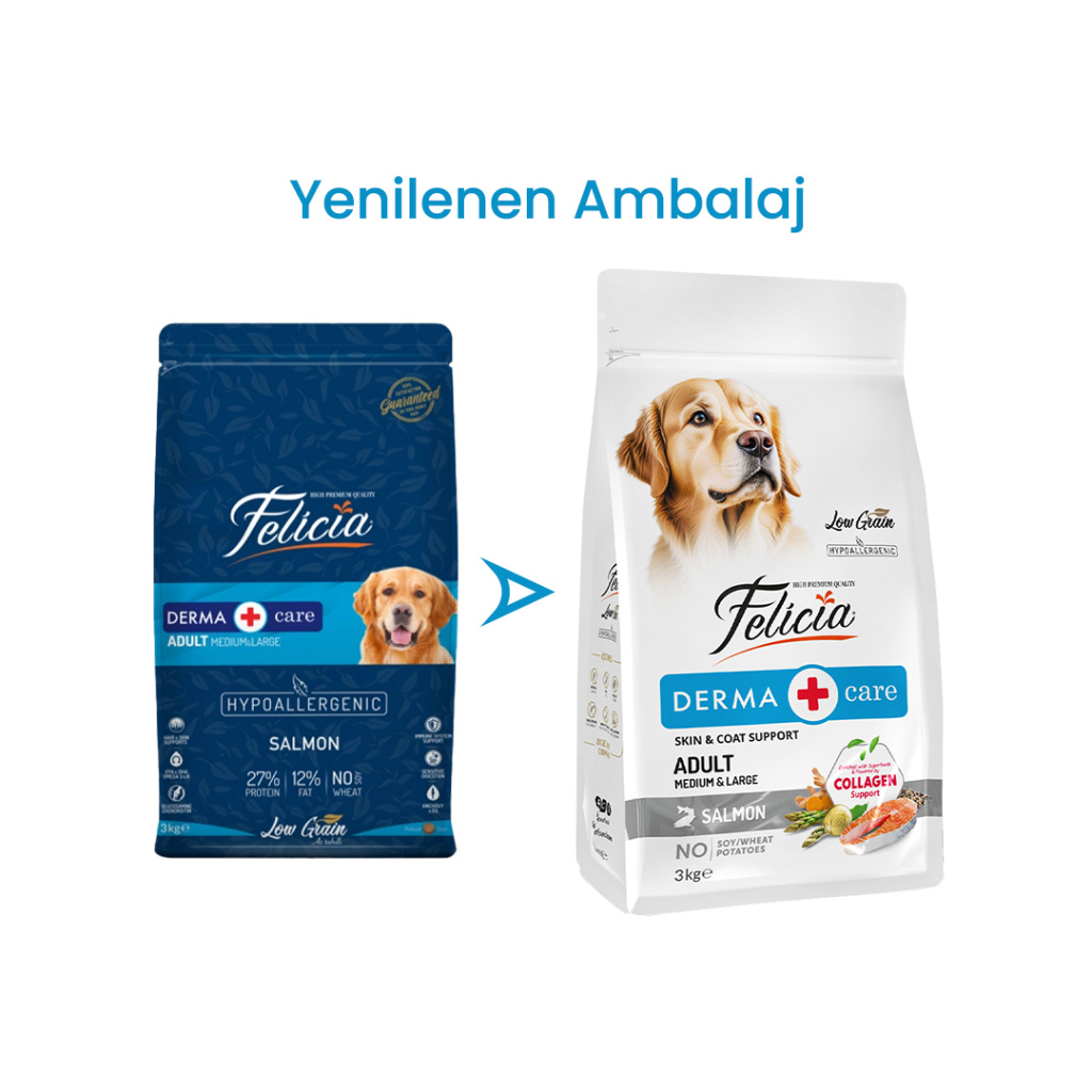 Felicia Hipoalerjenik Somonlu Düşük Tahıllı Yetişkin Köpek Maması 3kg