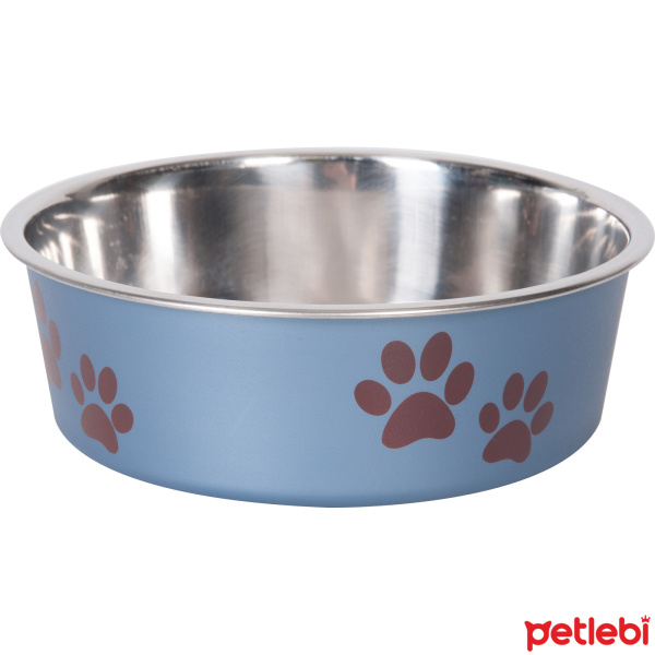 Flamingo Bella Kediler İçin Paslanmaz Çelik Mama ve Su Kabı 14cm 450ml (Mavi)