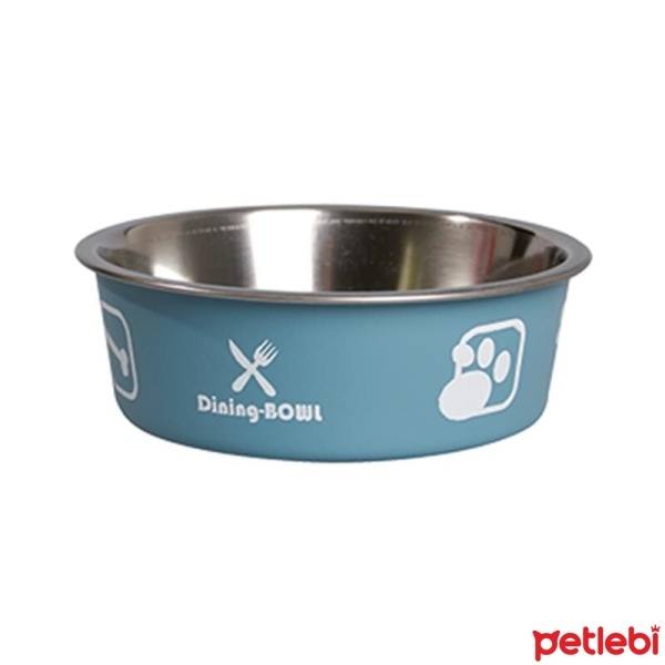 Flamingo Bella Kedi ve Küçük Irk Köpekler için Çelik Mama ve Su Kabı 14cm 450ml (Mavi)