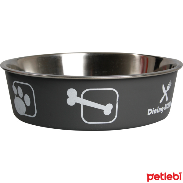Flamingo Bella Köpekler İçin Çelik Mama ve Su Kabı 800ml 17cm (Gri)