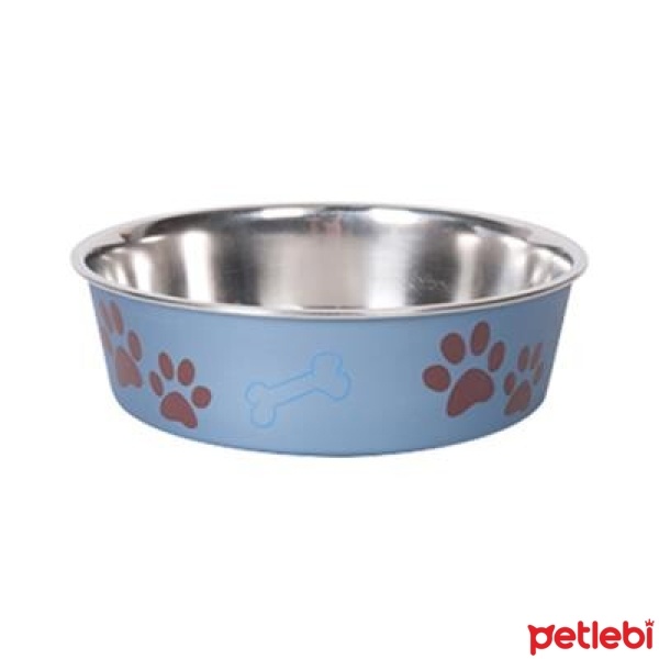 Flamingo Bella Köpekler için Çelik Mama ve Su Kabı 21cm 1500ml (Mavi)