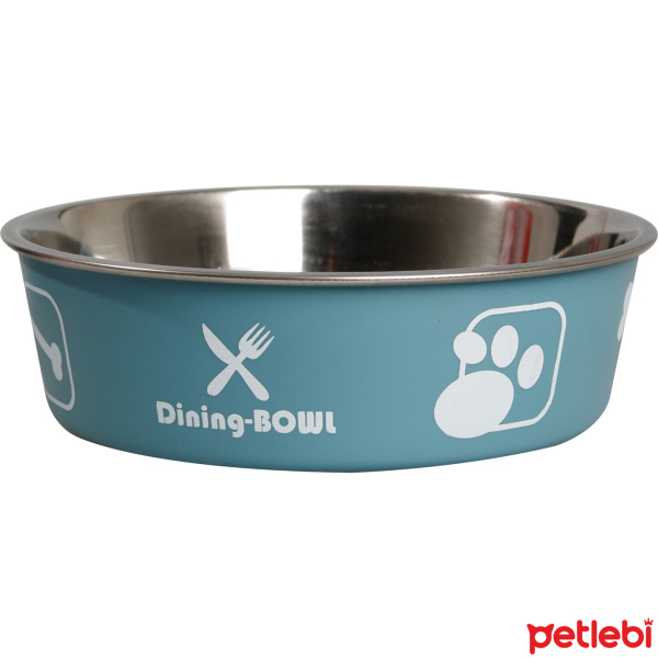 Flamingo Bella Köpekler için Çelik Mama ve Su Kabı 17cm 800ml (Mavi)