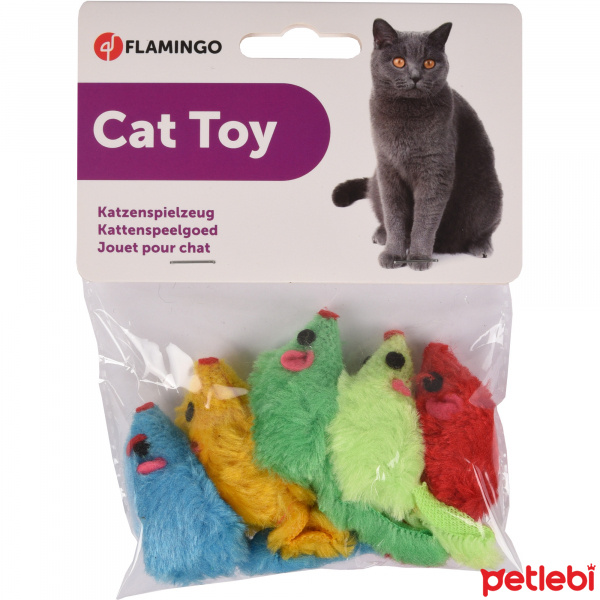 Flamingo Peluş Fare Kedi Oyuncağı 5cm (5'li)
